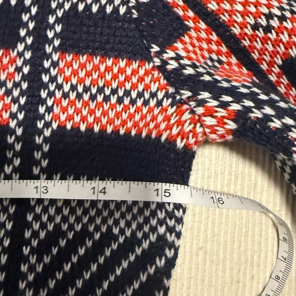 VENUS Blue and Red Sheath Dress Long Sleeve Mock Neck - Picture 6 of 8